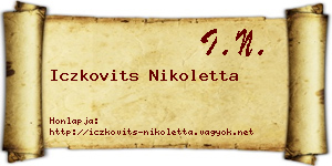 Iczkovits Nikoletta névjegykártya