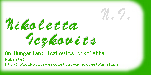 nikoletta iczkovits business card